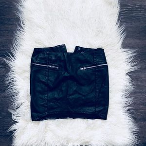H&M Divided black leather mini skirt